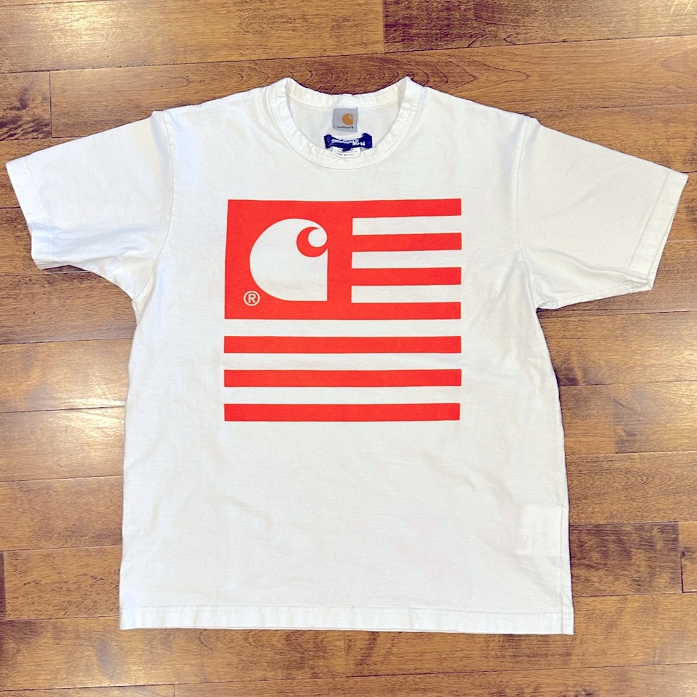 COMMES des GARÇON x Junya Watanabe x CARHARTT White T-Shirt Size MEDIUM